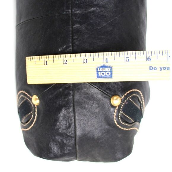 Steven by Steve Madden BLACK GENUINE LEATHER TOTE SHOULDER BAG HANDBAG PURSE - Picture 11 of 14